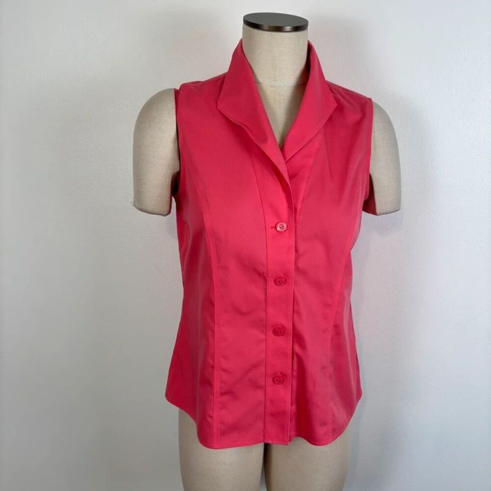 Jones New York Collection Pink Non-Iron Sleeveless Blouse Size 8